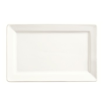 World Tableware SL-27 Slate Rectangular Plate, 11"X7", Bright White (Case of 12)