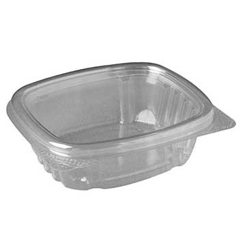 Genpak AD04 Hinged Deli Container, APET, 4oz, Clear (Case of 400)