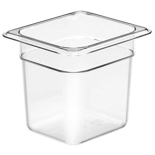 Cambro 66CW135 Camwear Food Pan, 1/6 Size, 6" Deep, Clear