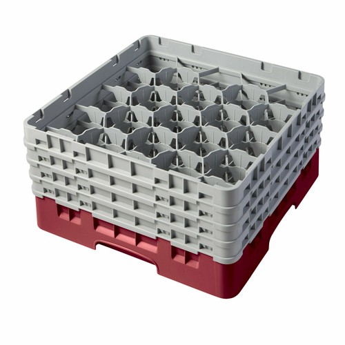 Cambro 20S800416 Full Size 20-Compartment w/ 4 Extensions, Cranberry