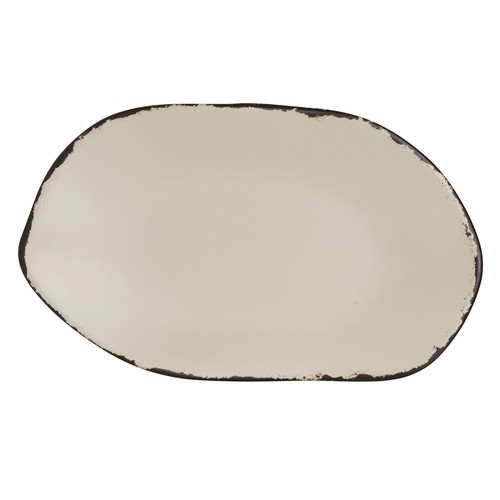 Steelite 7202DD020 Marisol Rustic Melamine Oval Platter, 12"X7-1/8", Sandshell