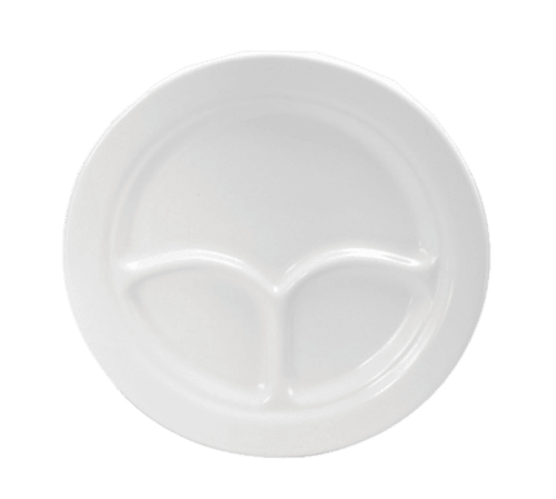Oneida F9010000143 Buffalo Cream White 9-1/2" 3-Compartment Plate