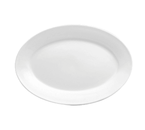 Oneida F8010000323 Buffalo Bright White 7" x 4-5/8" Oval Platter (Case of 36)