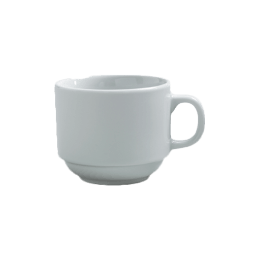 Steelite 6900E507 Varick Classic Cafe Porcelain Stackable Cup, 7oz, White