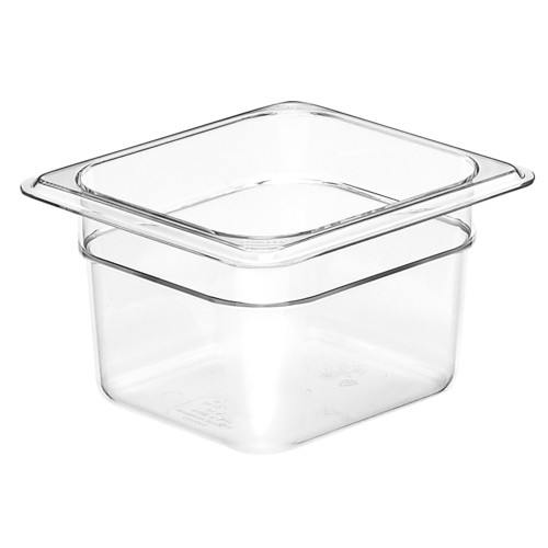 Cambro 64CW135 Camwear Food Pan, 1/6 Size, 4" Deep, Clear