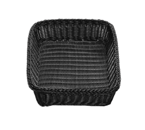 Tablecraft M2493 Hand Woven Ridal Rectangular Basket, 19X14X4", Black
