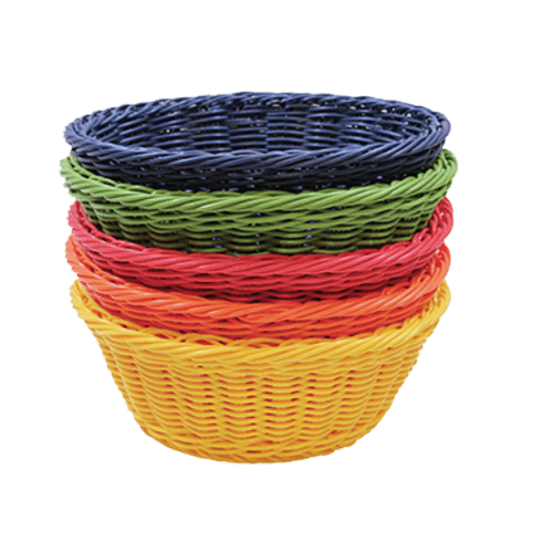 Tablecraft HM1175A Hand Woven Ridal Round Basket, Assorted Colors