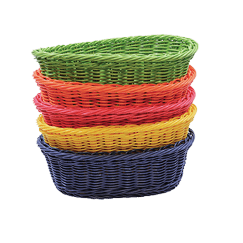 Tablecraft HM1174A Hand Woven Ridal Oval Basket, Assorted Colors