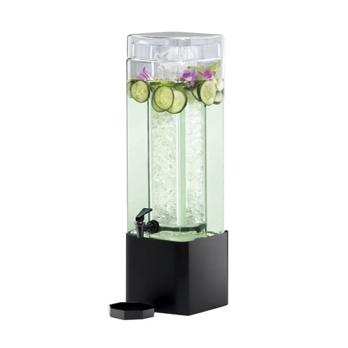 Cal-Mil 1112-1A-13 1-1/2 Gallon Acrylic Beverage Dispenser w/ Black Metal Base