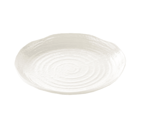 Tablecraft M14 Frostone™ Melamine Pebbled Pattern Round Tray, 14", White