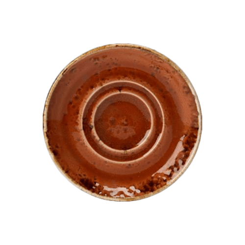 Steelite 11330165 Craft Double Well Saucer, 4-5/8", Terracotta (Case of 36)