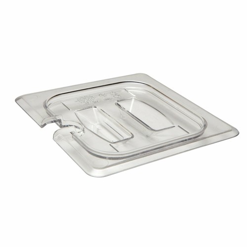 Cambro 60CWCHN135 Camwear Food Pan Lid w/ Handle and Notch, 1/6 Size, Clear