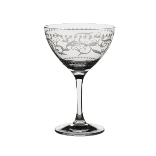 Steelite 4854RA354 Vintage Dots Martini/Cocktail Glass, 8oz, Clear (Case of 24)