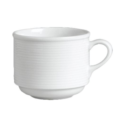 Steelite 6300P186 Rene Ozorio Aura Stackable Cup, 8oz, White (Case of 24)