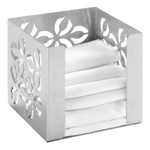 Rosseto SM262 Iris Square Stainless Napkin Holder, 5.5"X5.25"