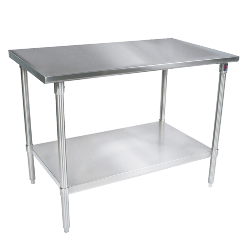 John Boos ST6-3084SSK 84"W x 30"D Stainless Steel Flat Top Work Table