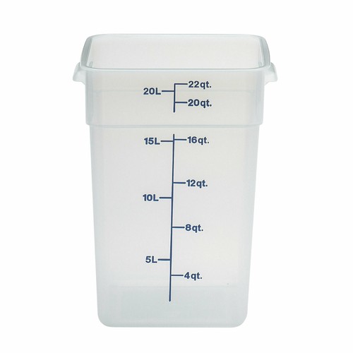 Cambro 22SFSPP190 CamSquare Storage Container, Square, 22qt, Translucent