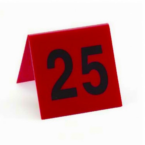 Cal-Mil 226-1 Set of # 26 to # 50 Red Number Tent w/ Black Numbers