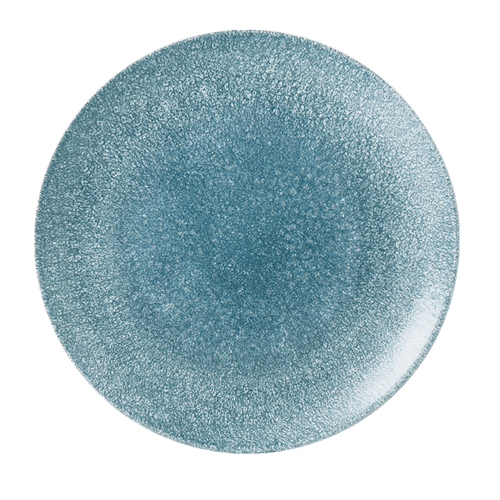 Churchill RKTBEV111, Raku Coupe Plate, 11-1/4", Topaz Blue