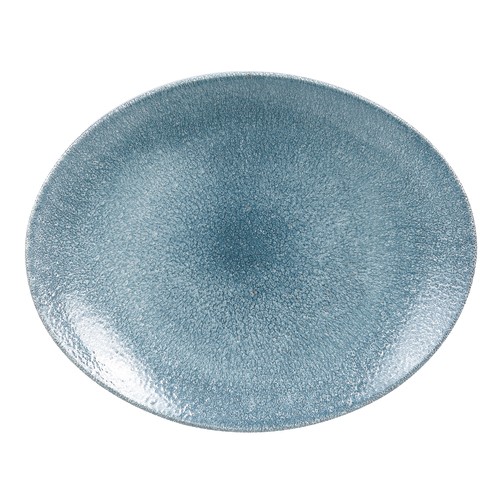 Churchill RKTBOP581, Raku Oval Plate, 10-5/8", Topaz Blue