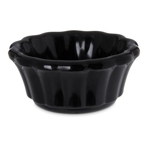 Carlisle 4394203 Scalloped Melamine Ramekin, 2oz, Black