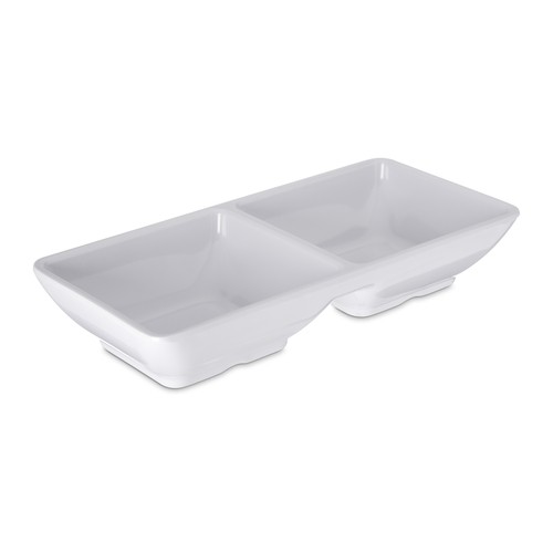 Carlisle 086202 Double Square Melamine Ramekin, 2oz, White