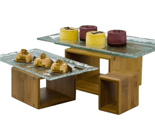 American Metalcraft BAMRD2 Dark Bamboo Riser Set