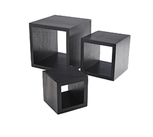 American Metalcraft RSB1 Black Wood Riser Set