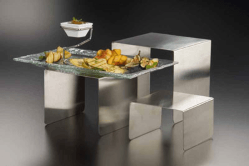 American Metalcraft RSS3 Satin Finish Stainless Steel Riser Set