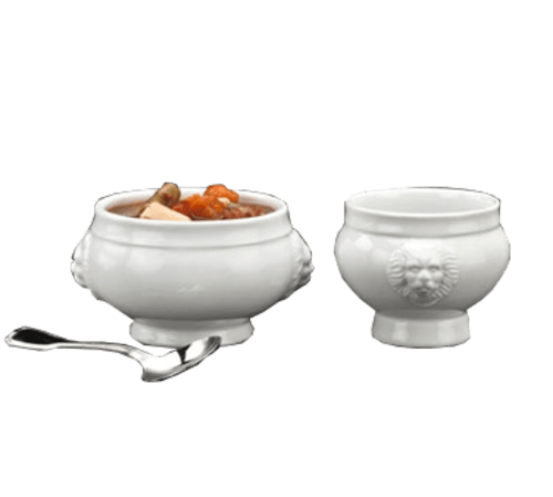 World Tableware LH-12 Lions Head Ovenware Soup Bowl, 10oz, Bright White