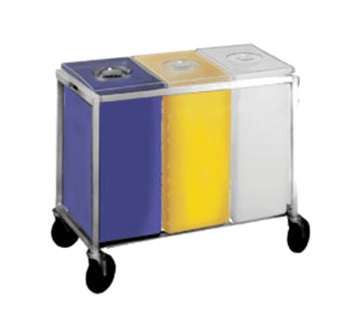 Winholt 148PIB Triple Ingredient Bin w/ Casters, White/Yellow/Blue