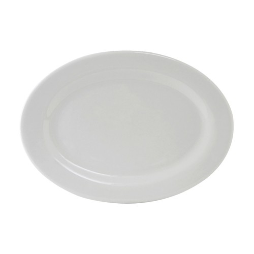 Tuxton ALH-136 Alaska Oval Platter, 13-3/4"X10", Porcelain White (Case of 12)