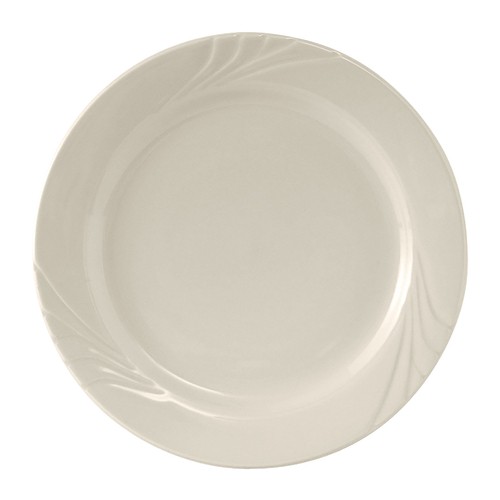 Tuxton YEA-096 Monterey Wide Rim Plate, 9-3/4", Eggshell (Case of 24)