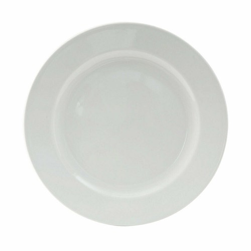Tuxton ALA-110 Alaska Wide Rim Plate, 11", Porcelain White