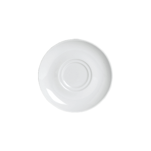 Steelite 6900E530 Varick Classic Café Porcelain Double Well Saucer, 6-1/4", White