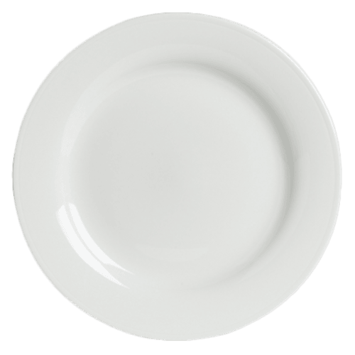Steelite 6306P703 Concerto Wide Rim Buffet Plate, 9-1/2", White (Case of 24)
