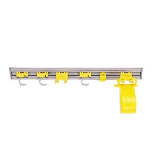 Rubbermaid FG199300GRAY Closet Organizer Rack and Tool Holder, Plastic , 34", Gray