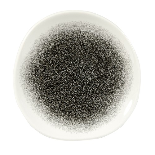 Churchill RKBQOG7 1 Raku Round Trace Plate, 7-1/4", Quartz Black (Case of 12)