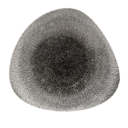 Churchill RKBQTB231 Raku Triangle Shallow Bowl, 8-1/4", Quartz Black (Case of 12)