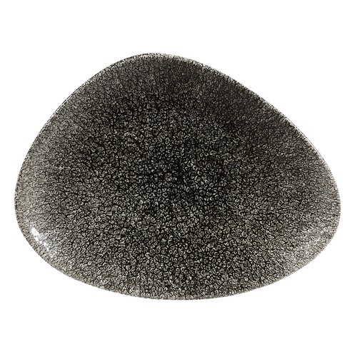 Churchill RKBQTC201 Raku Triangle Chefs Plate, 7-3/4"X5-3/4", Quartz Black (Case of 12)