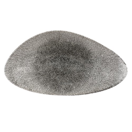 Churchill RKBQTC301 Raku Triangle Chefs Plate, 12"X8", Quartz Black (Case of 6)