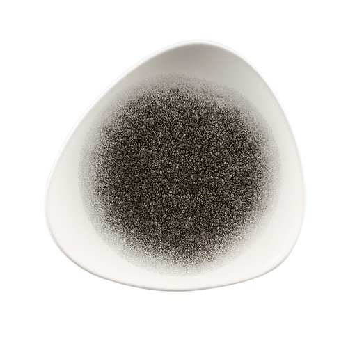 Churchill RKBQTR7 1 Raku Lotus Plate, 7-3/4", Quartz Black (Case of 12)