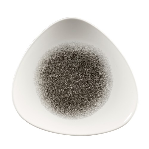 Churchill RKBQTR9 1 Raku Lotus Plate, 9", Quartz Black (Case of 12)