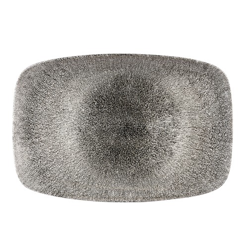 Churchill RKBQXP141 Raku Oblong Platter, 13-1/2"X9-1/4", Quartz Black (Case of 6)