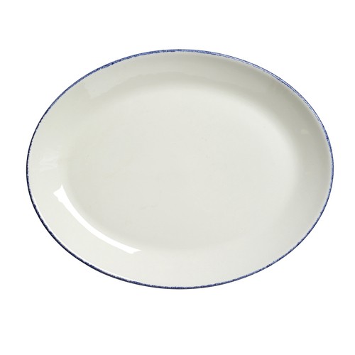 Steelite 17100142 Dapple Coupe Platter, 12"X9-3/8", Blue