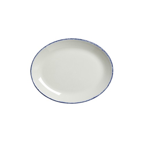Steelite 17100139 Dapple Oval Coupe Platter, 8"X6-3/8", Blue