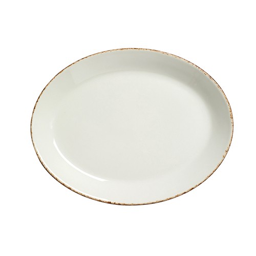 Steelite 17140139 Dapple Oval Coupe Platter, 8"X6-3/8", Brown