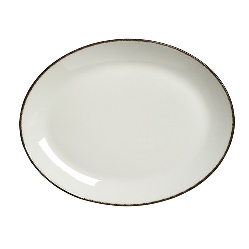 Steelite 17560142 Dapple Oval Coupe Platter, 12"X9-3/8", Charcoal