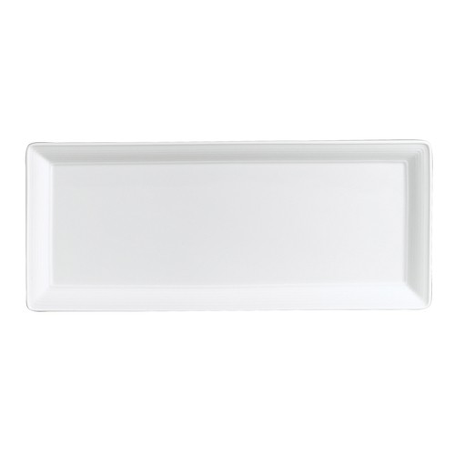 Steelite 6300P433 Aura Rectangular Tray, 12"X6", White