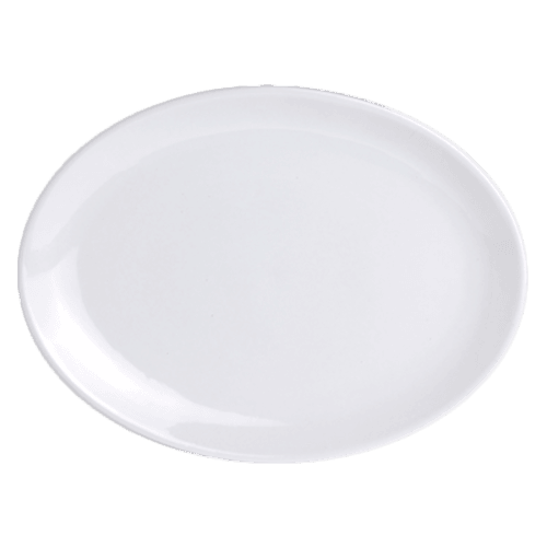 Steelite 6900E410 Bistro 10"X7-1/2" Oval Coupe Plate, White